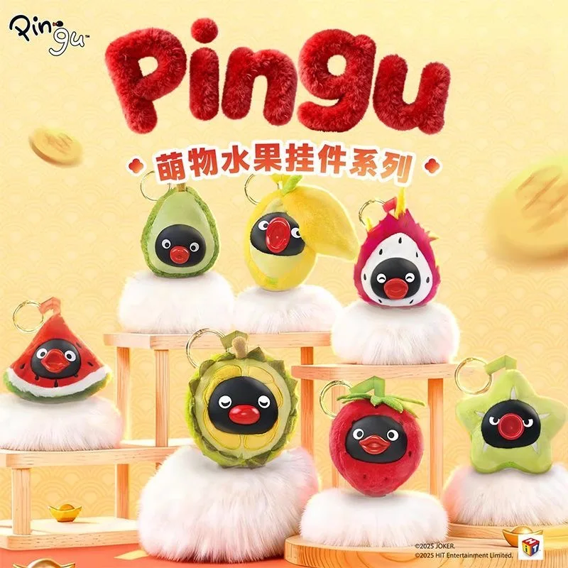 

Genuine 8-10 Cm Pingu Penguin Plush Toy Keychain Blind Box Cute Fruit Keychain Pendant Backpack Decoration Doll Toy For Gift