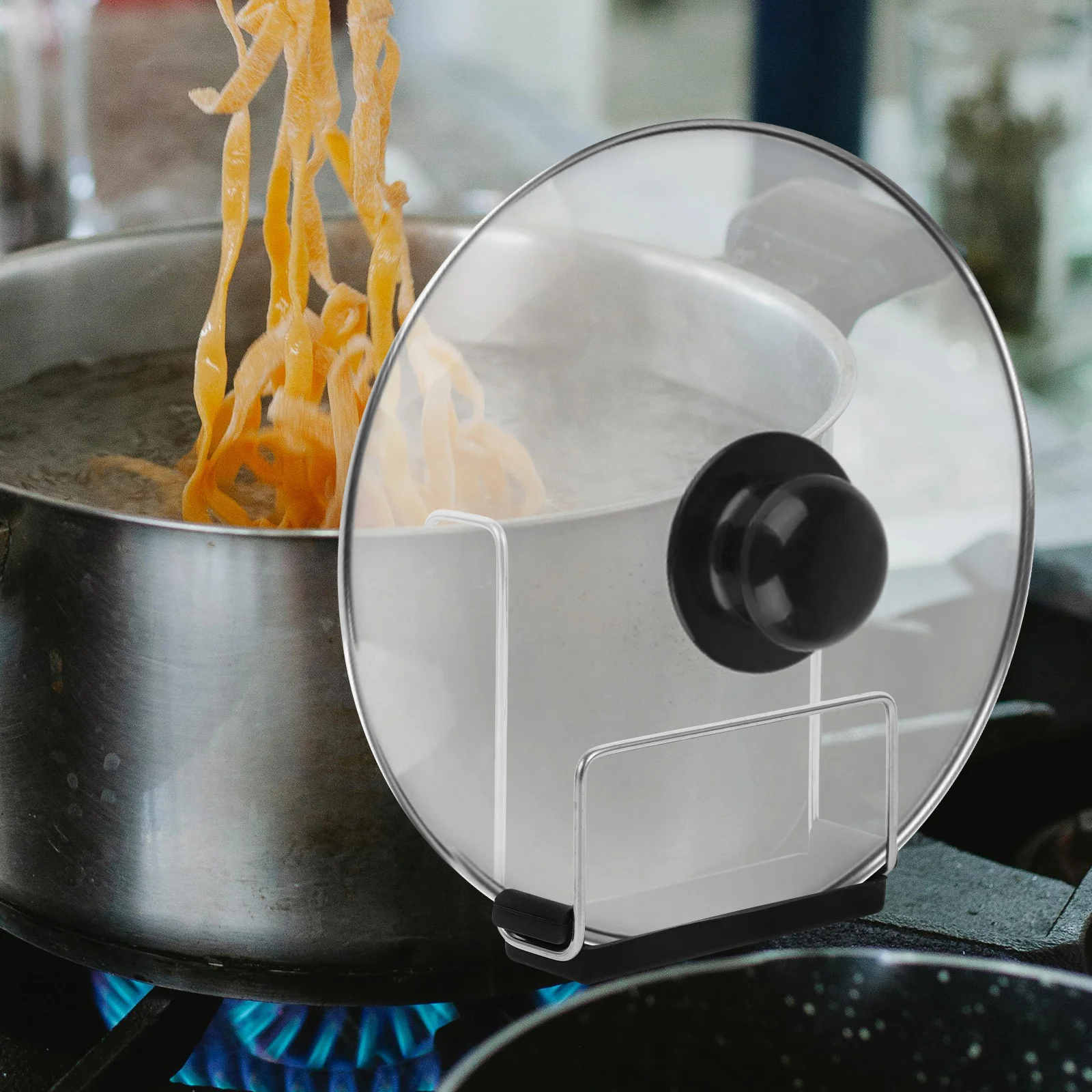 

Cookware Pot Lid Rack Slow Cooker Cooking Organizer Auxiliary Stainless Steel
