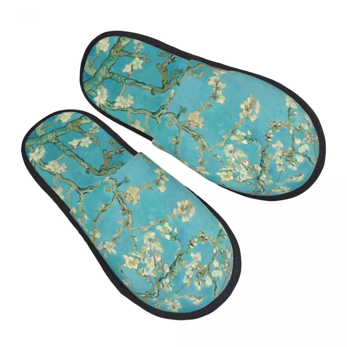 Almond Blossoms By Vincent Van Gogh House Slippers Cozy Warm Flowers Painting Memory Foam Fluffy Slipper Indoor Outdoor Shoes