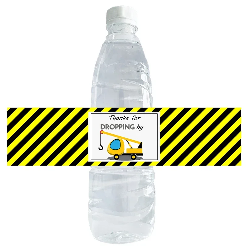 10pcs Construction Party Birthday Party Bottle Sticker Labels Loads of Fun Stickers Dump Truck Labels Construction Crew Stickers