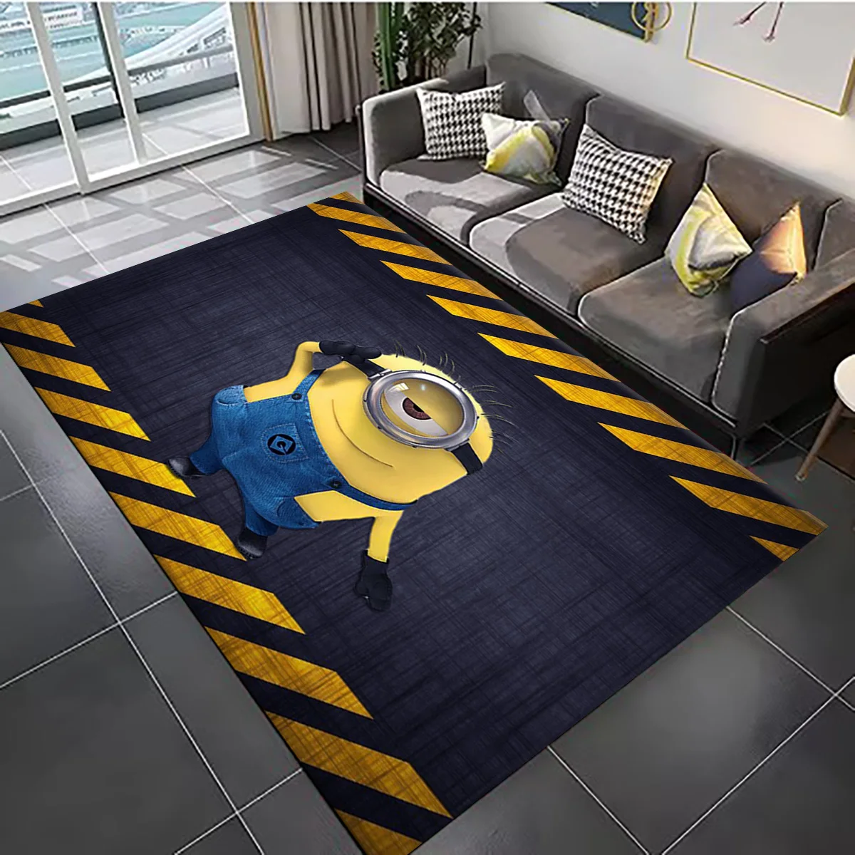 L-Lovely Cute M-Minions Carpet Non -slip Multi Function carpet Living Room Rugs Entrance Floor mat Home Kitchen Hallway Decor