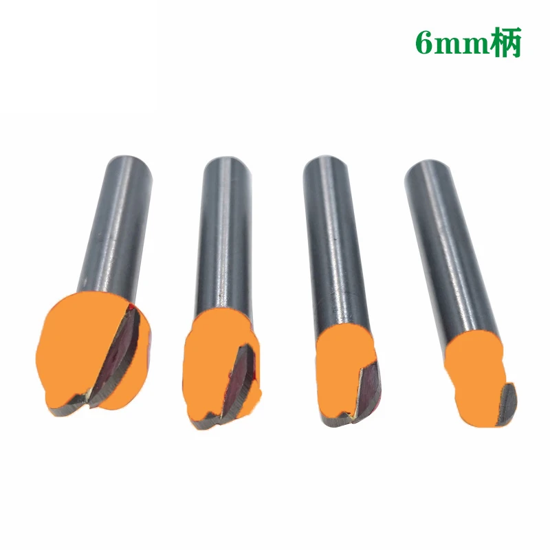 1PC 6MM Shank Milling CUTTER ไม้แกะสลักไม้จมูก Router บิตเครื่องตัดไม้ CNC รัศมี Core กล่องคาร์ไบด์