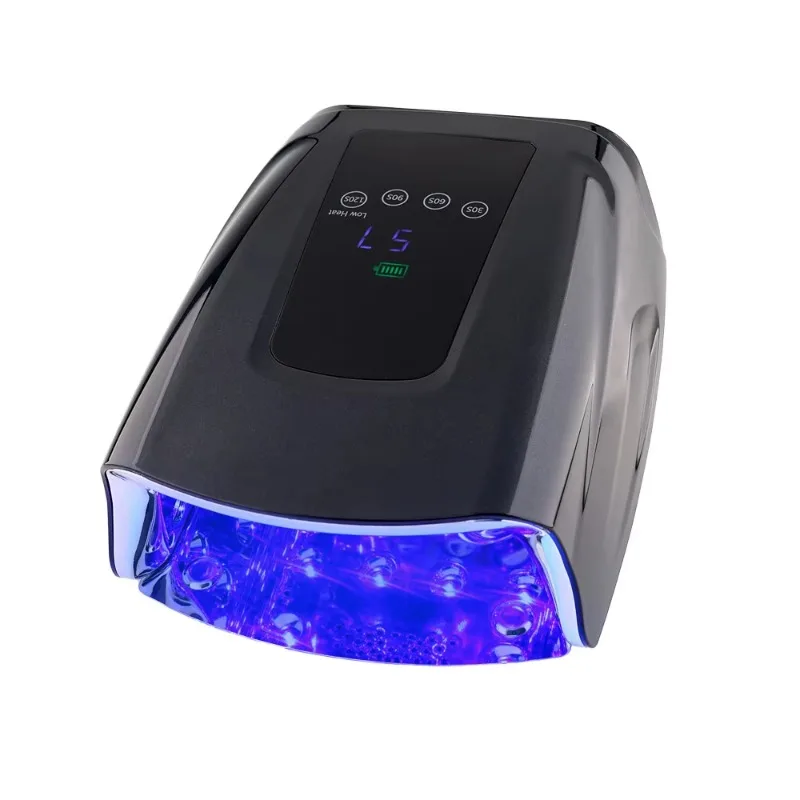 

Black High Power Professional Rechargeable Gel Nail Dryer 86W Cordless Pro Cure UV LED Nail Lamp