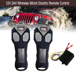 12V 24V Car Wireless Winch Electric Remote Control With Manual Transmitter Set Truck ATV SUV Truck Vehicle Kit Winch For Trailer