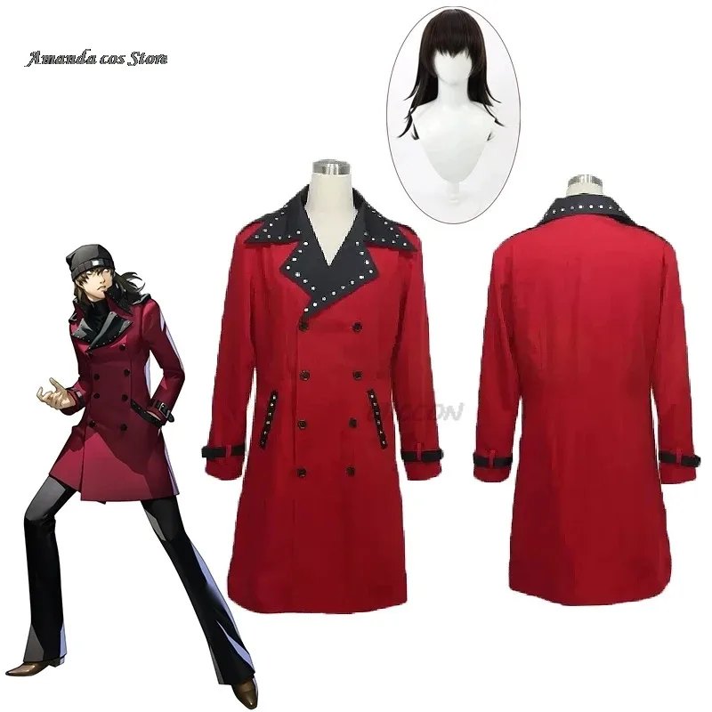 ❤ Juego 3 Cosplay Anime Shin Megami Tensei cos Minato Arisato Junpei Iori hombre uniforme escolar Cosplay disfraz cos peluca abrigo ★ ❤ ★