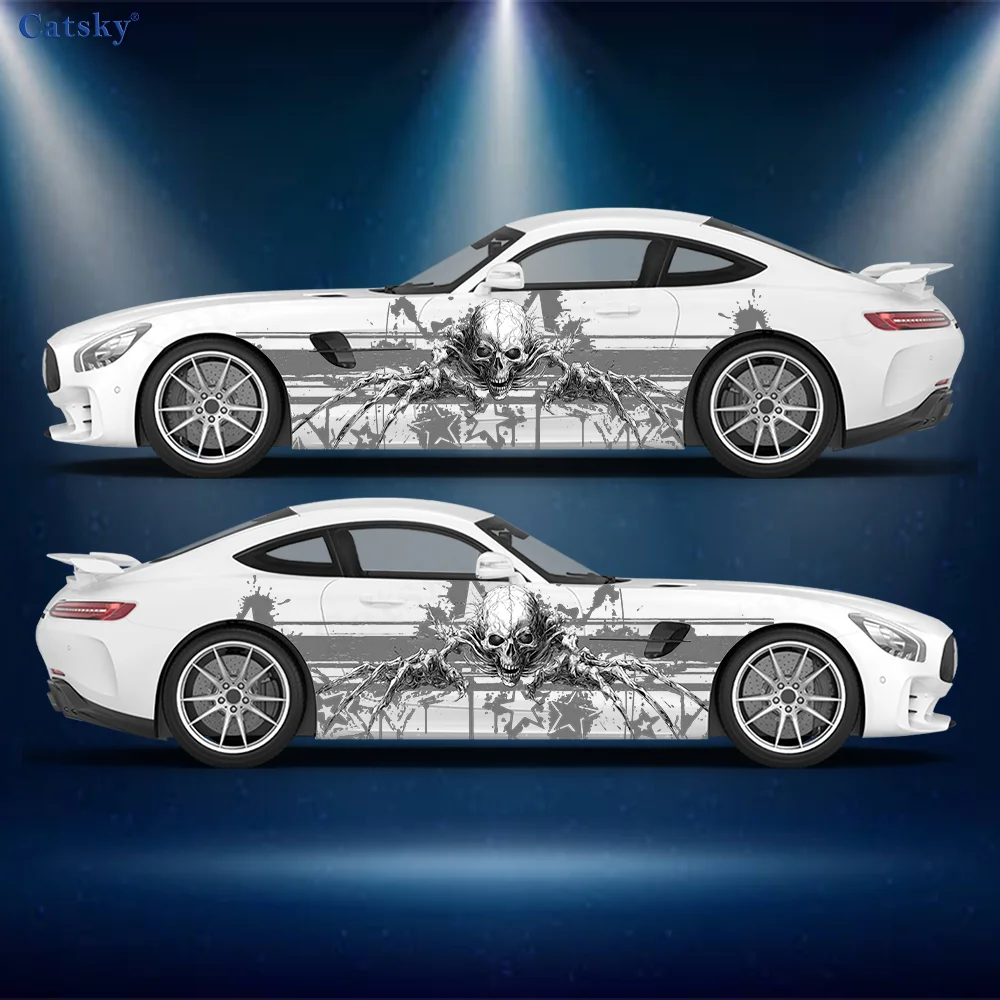

Crawling Skeleton Stars Car Vinyl Wraps Decal Self-adhesive PVC Sticker Suitable for Trucks SUV Decoration Auto Accessories Gift
