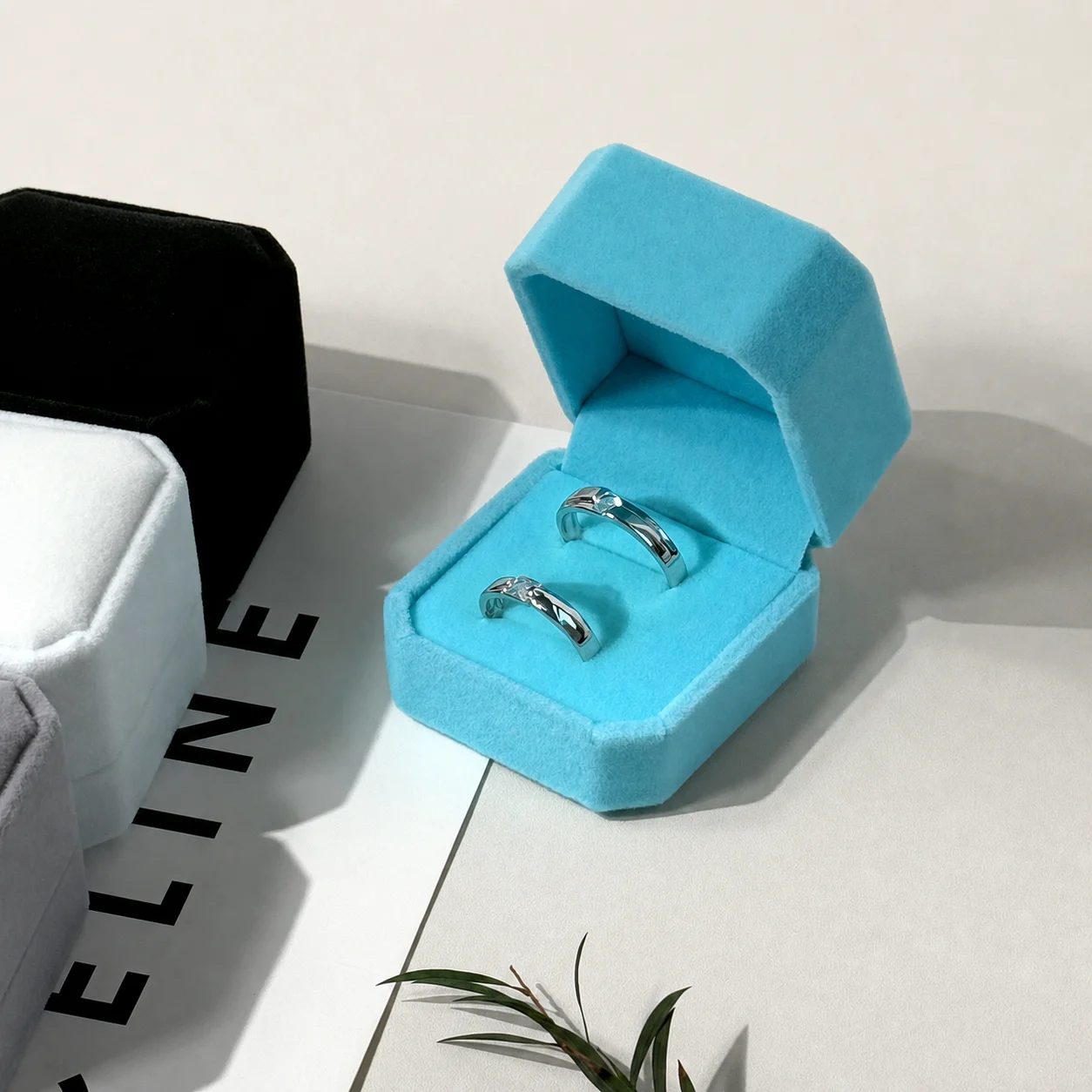 Jewelry Storage Box Minimalist Velvet Ring Box Engagement Ring Box Compact Wedding Ring Holder For Home Storage Wedding Jewelry
