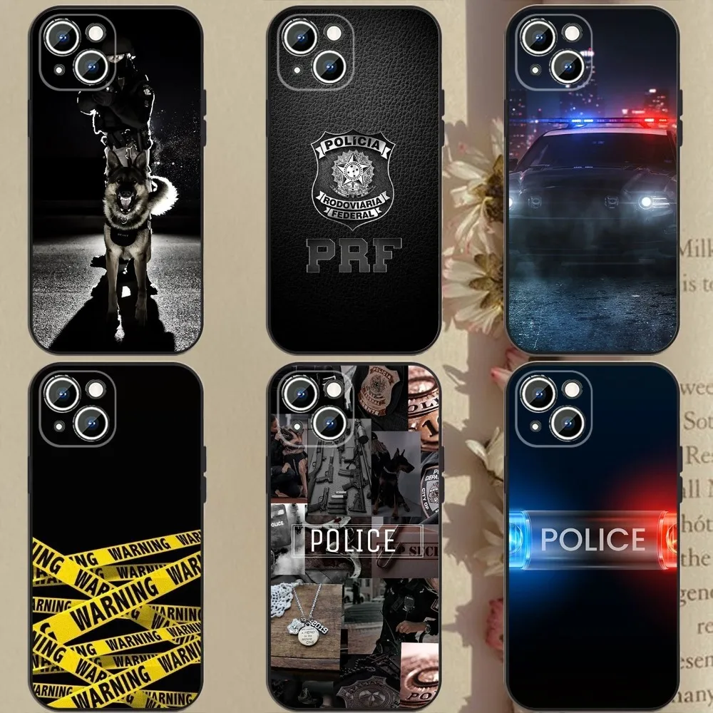 Police Symbol  Phone Case Phone Case For Apple iPhone 15,14,13,12,11,XS,XR,X,8,7,Pro,Max,Plus,mini Silicone Black Cover