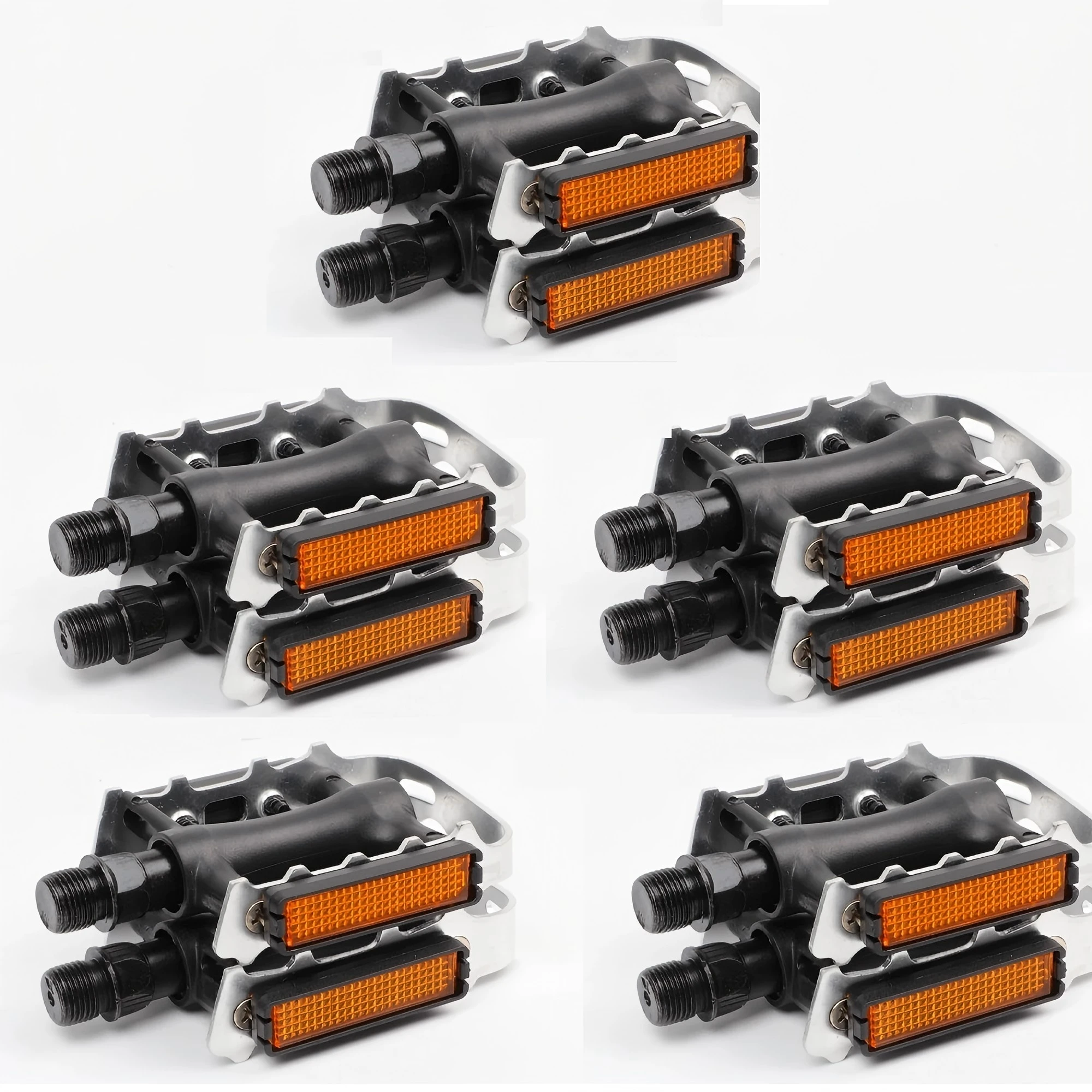 

5 Pcs Wellgo VM273 MTB Pedals, 9/16" Bearing, Aluminum Alloy, 230g/Pair, Black/Silver, Anti-Skid Design