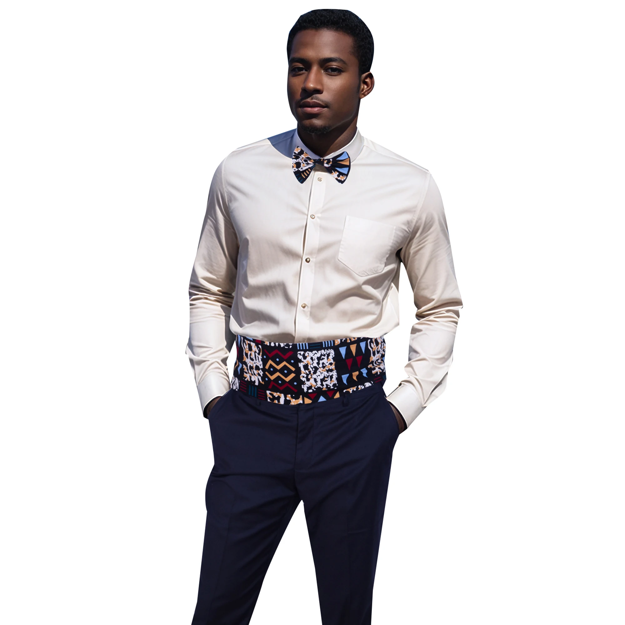 

African Printed Men's Tie and Belt Two-piece Set Retro Business Casual Men's Accessories Christmas Gift Handmade Belt Wyb1027