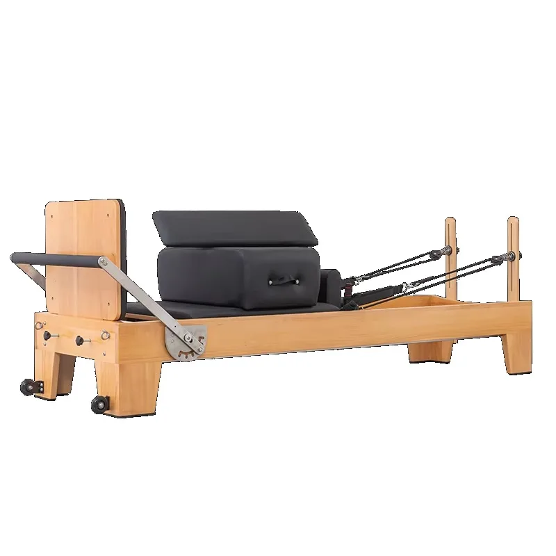 YTYIN DEREN Professional Pilates Reformers مجموعة سرير وكرسي أساسي مكون من 5 قطع هيكل خشبي متين #3