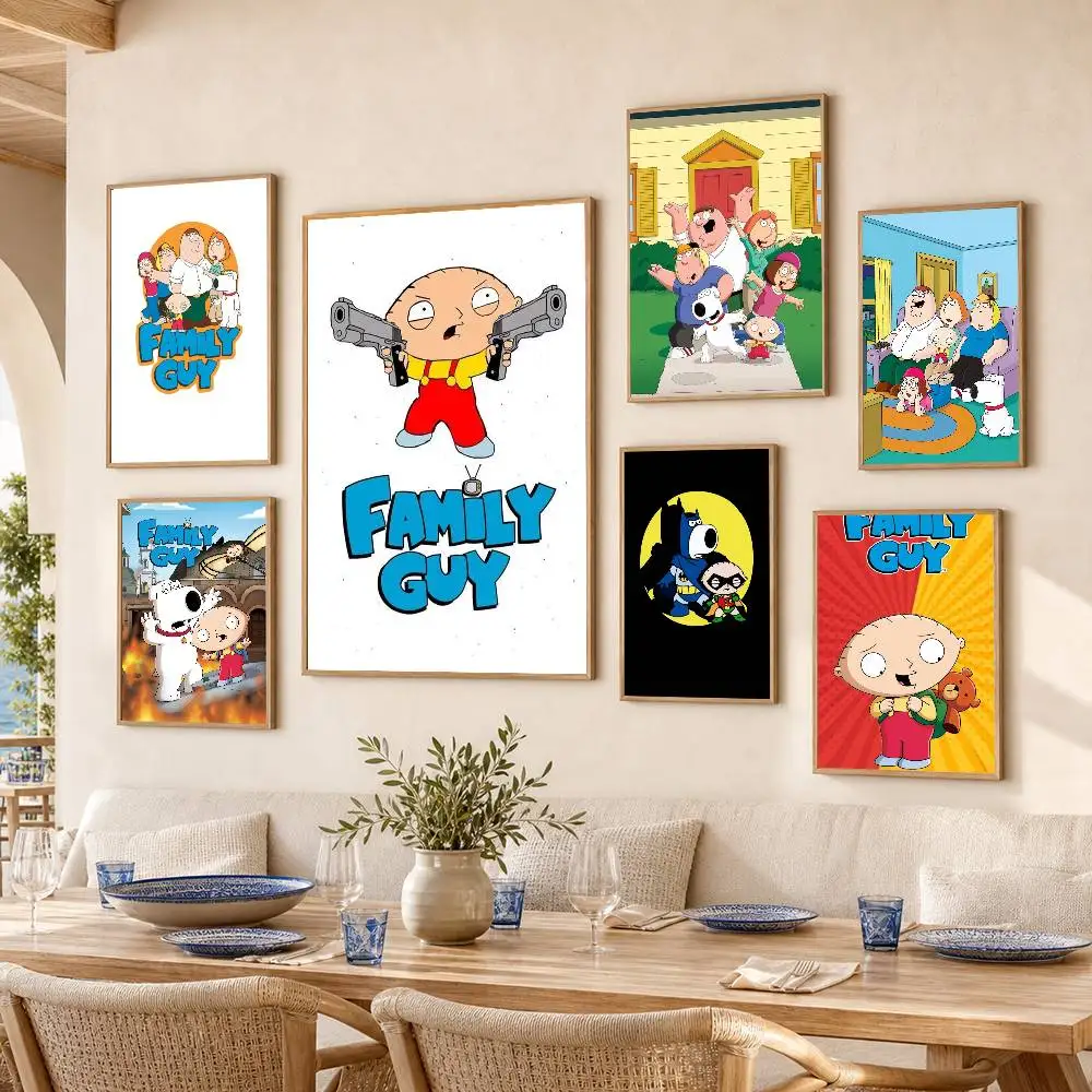 Family Guy Waterproof Self-Adhesive Wall Poster for Bedroom Living Room Home Decor