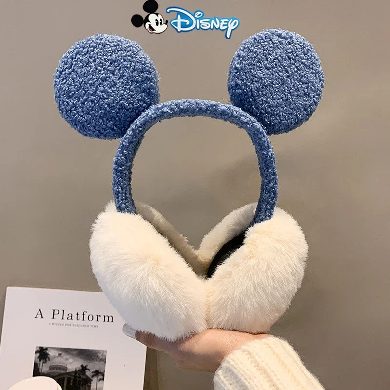 New Disney Mickey Mouse Plush Earmuffs for Women Cute Mickey Ears Warm Cover Fall Winter Snow Ear Muffs Girls Christmas Gifts