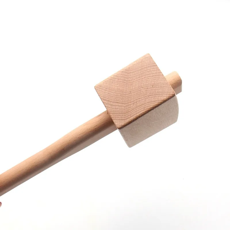 Wooden Hammer Mallet Beech Wood Solid Carpenter Woodworking Mallet Leather Hammer Square