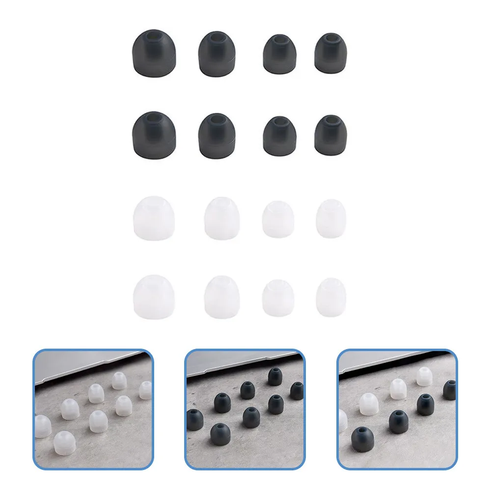 

8Pairs Silicone Ear Buds Tips Replacement Earphone Tips Set Comfortable Secure Fit for Sports Listening Video Calling Gift Idea