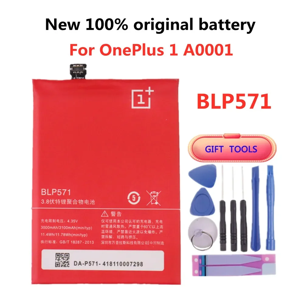 New 3100mAh BLP571 Original Battery For OnePlus 1 A0001 High Quality Replacement Batteries Batterie Bateria + Tools