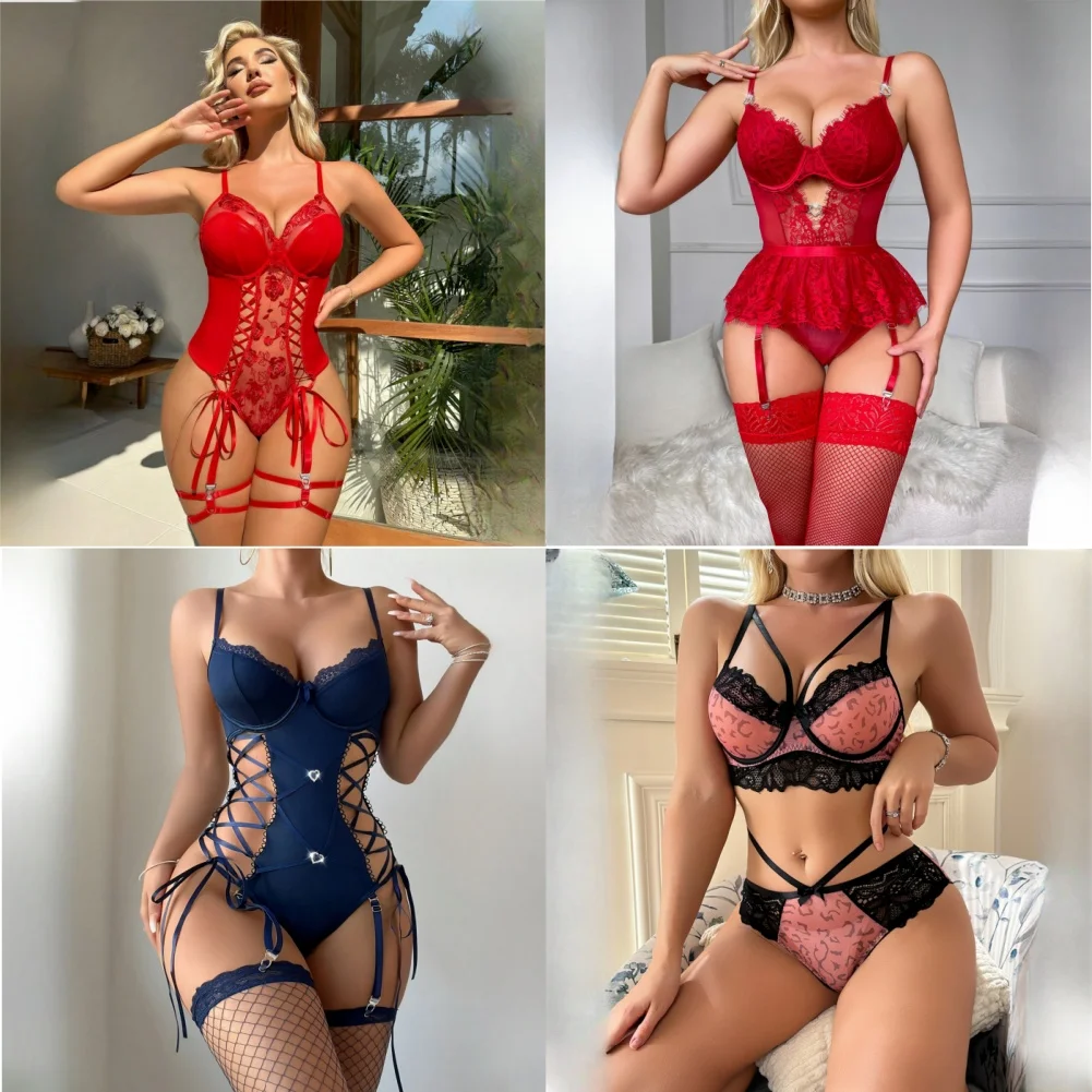 

Sexy Lingerie for Women Lace Hollow Out Lingerie Set Full Slip Bodysuit Mini Chemise Babydoll Chemise Nighties