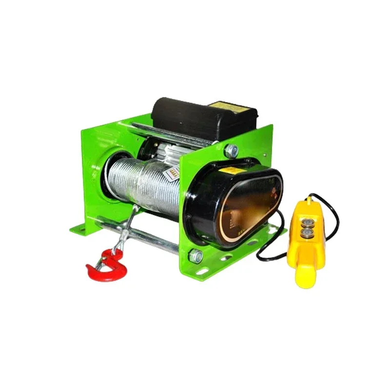 Electric Winch 400kg/600kg Electric Hoist 30M Steel Wire Rope Windlass Winding Engine Elevator Household Building Crane 1.4KW