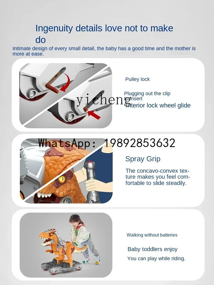 سكوتر ديناصور بخاخ كهربائي للأطفال من AG يمكن للأولاد ركوب كبيرًا #3