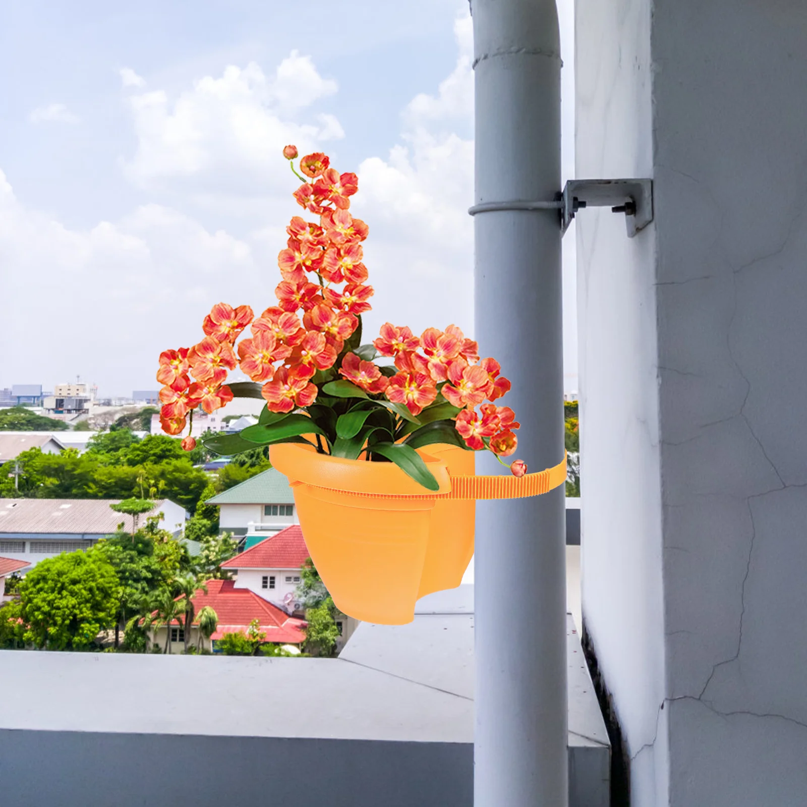 Water Pipe Wall Hanging Flower Pot Practical Planter Durable Bucket Space-saving Creative Basket Plastic Downpipe Type