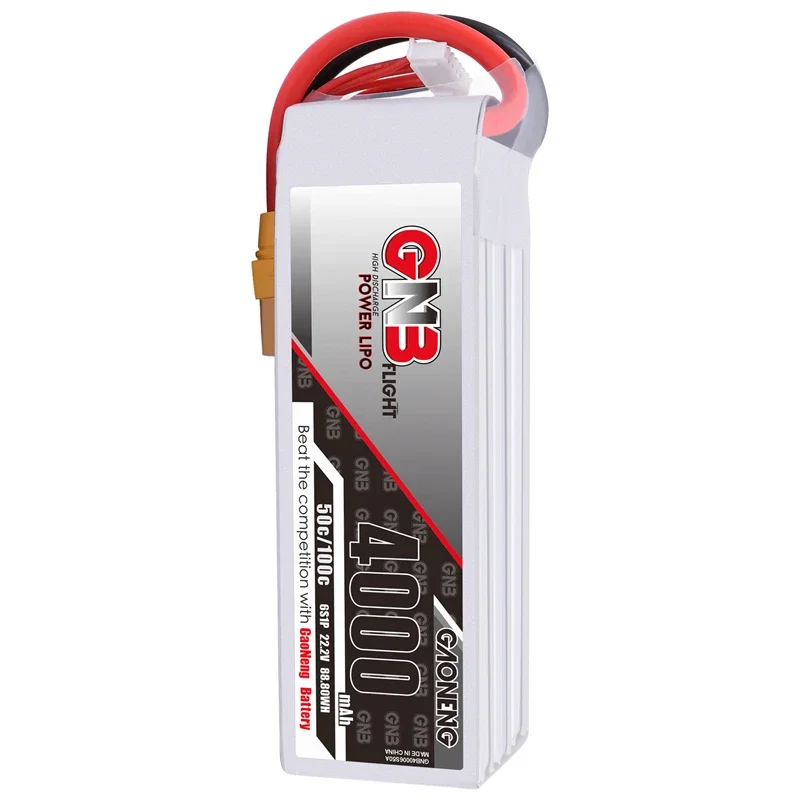 GNB-Batterie Lipo HV d'origine MAX 100C 22.2V 6S 4000mAh pour importateur FPV RC, hélicoptère, voiture, bateau UAV, pièces RC avec prise compte 60 et 90 T