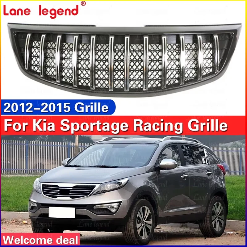 High Quality Front bumper grille For KIA Sportage 2012 2013 2014 2015 ABS Modified Racing Grille Exterior Auto Parts