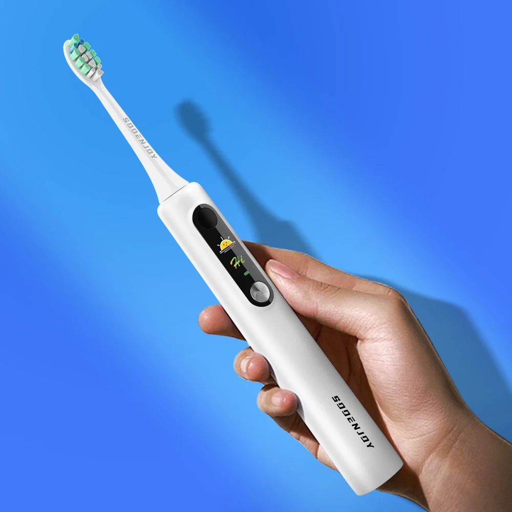 SOOENJOY spazzolino elettrico sonico schermo LCD intelligente spazzolino da denti sonico modalità fai da te detergente automatico adulto NB-1 Teethbursh