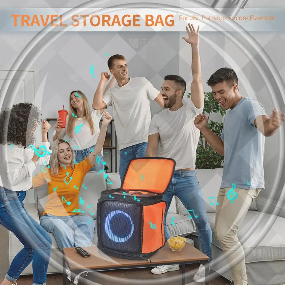 

Waterproof Speaker Bags Large Capacity Storage Bag Organizer with Adjustable Strap Accessories for PartyBox Encore Essential