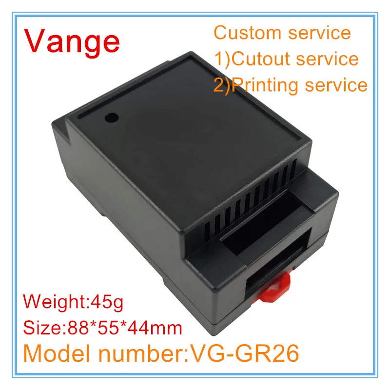 Vange din rail project box 88*55*44mm ABS plastic junction box PCB enclosure