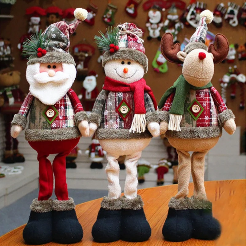 Christmas Doll Ornaments Innovative Elk Santa Snowman Merry Christmas Tree Decoration For Home Table Decor 2024 Navidad Gift