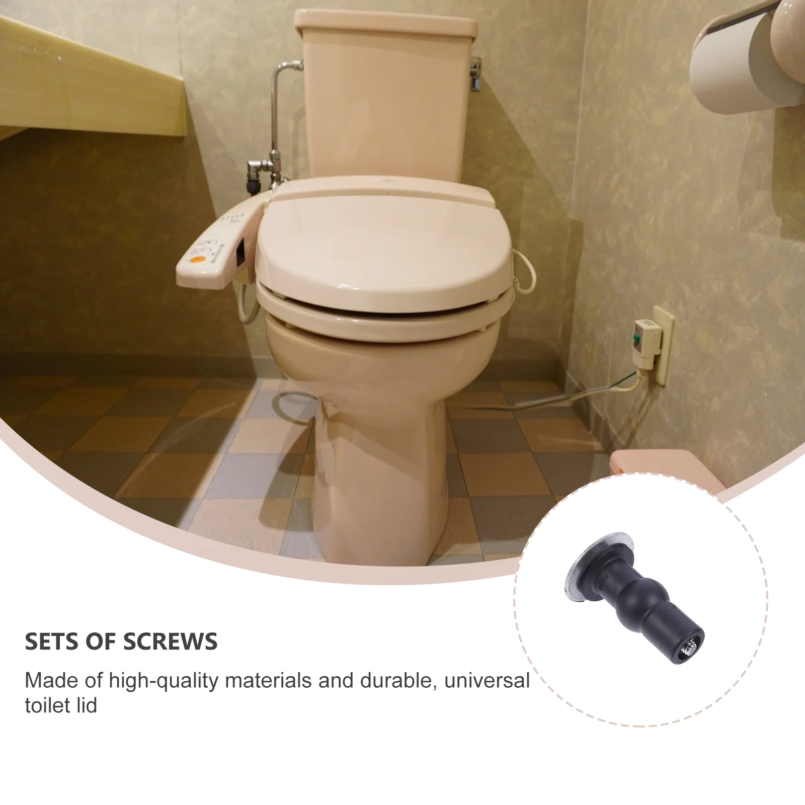 

2 Sets Mounting Screws Toilet Lid Supplies Fittings Accessories Expansion Bolt Cover Tools Seat Bathroom Universal Rubber