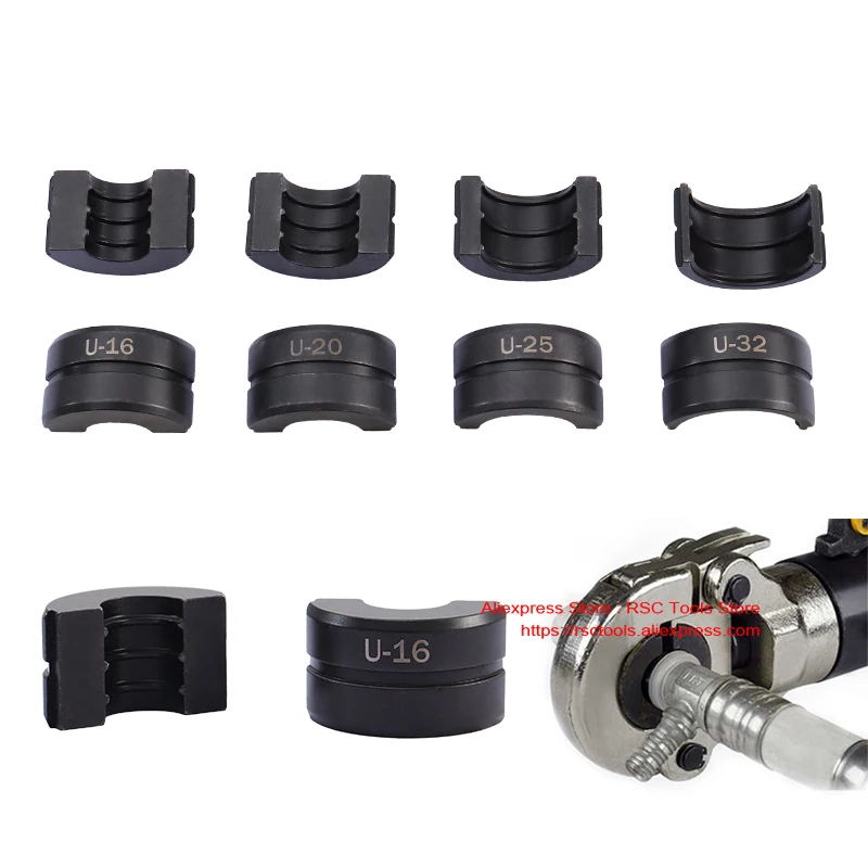 Troquel tipo U para herramienta de prensado de tuberías Pex, 16, 20, 25, 32mm, abrazadera de tubo de presión, CW-1632 de mandíbula, Kit de mordazas