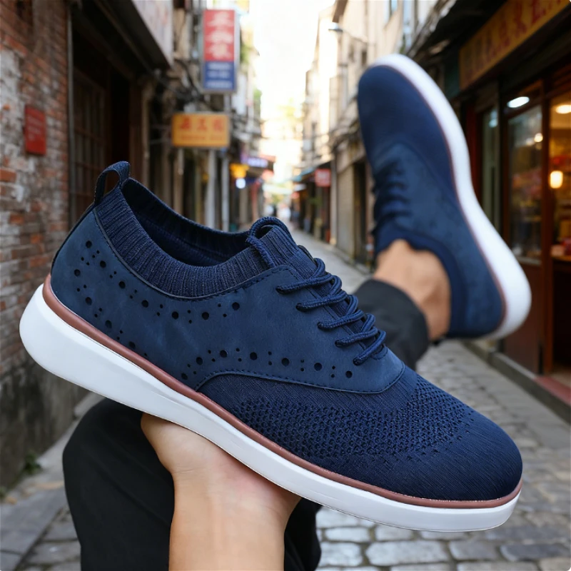 

Fashion Men's Shoes Breathable Knitted Mesh Lightweight Walking Shoes Classic Footwear Comfortable Casual Shoes for Daily Wear