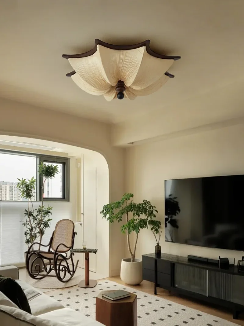 غرفة نوم على طراز العصور الوسطى، مصباح سقف، قماش فرنسي قديم، غرفة نوم رئيسية للإقامة المنزلية، دراسة، مصابيح رياح وابي ساندي