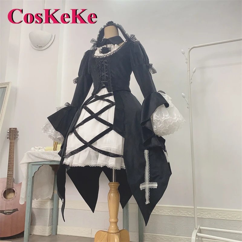 CosKeKe [Personalizzato] Mercury Lampe Cosplay Anime Rozen Maiden Costume Gorgrous Elegante Abito Formale Nero Gioco di Ruolo Abbigliamento