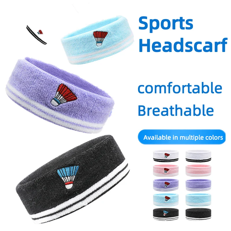 Sweatband antitranspirante para proteção esportiva, faixa de algodão, basquete, tênis, badminton, adultos, crianças, fitness, faixa do cabelo do suor, 1pc