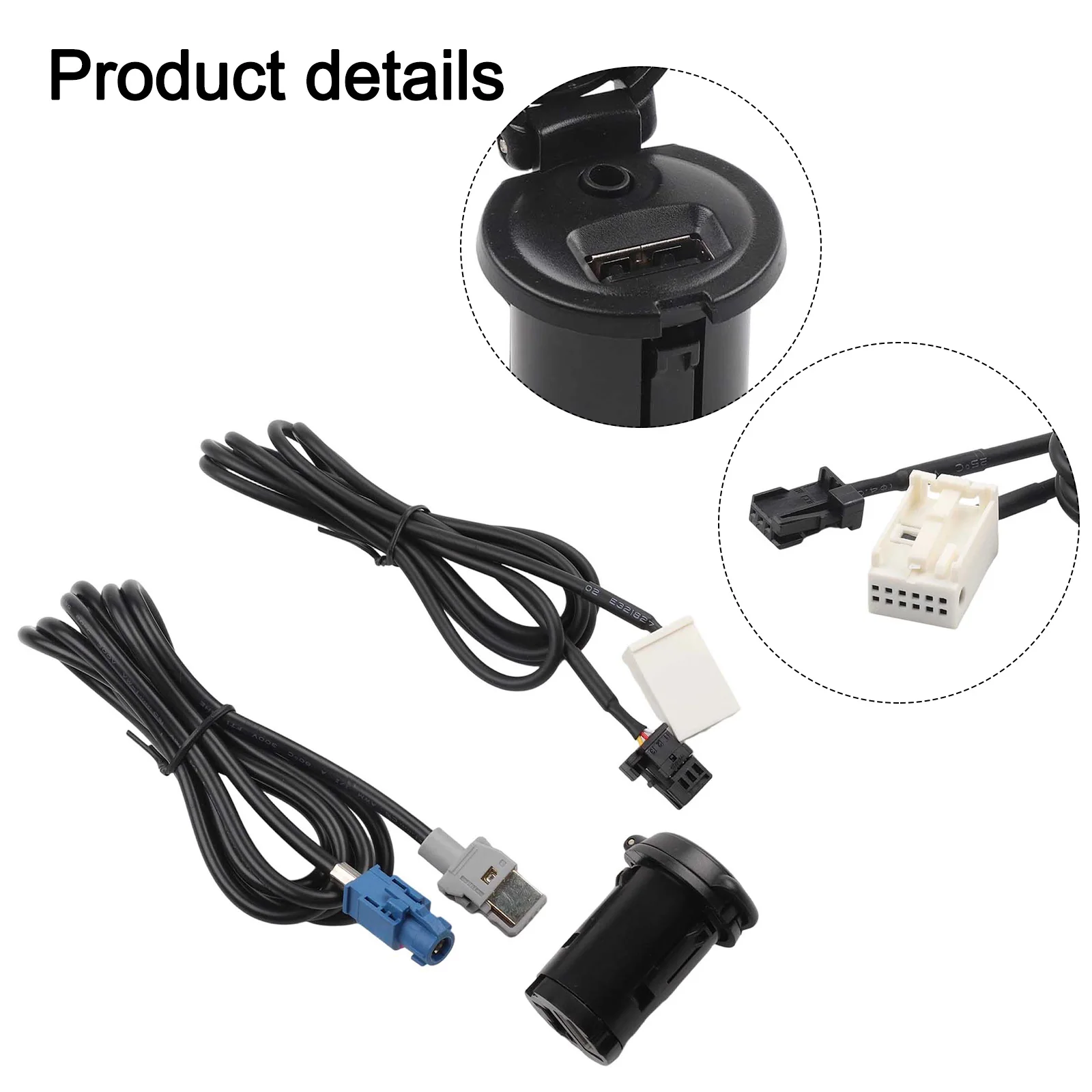 

Аудиоразъем AUX 150 см, автомобильный USB AUX-разъем, 12-контактный интерфейс, недеформируемая конструкция, износостойкие материалы
