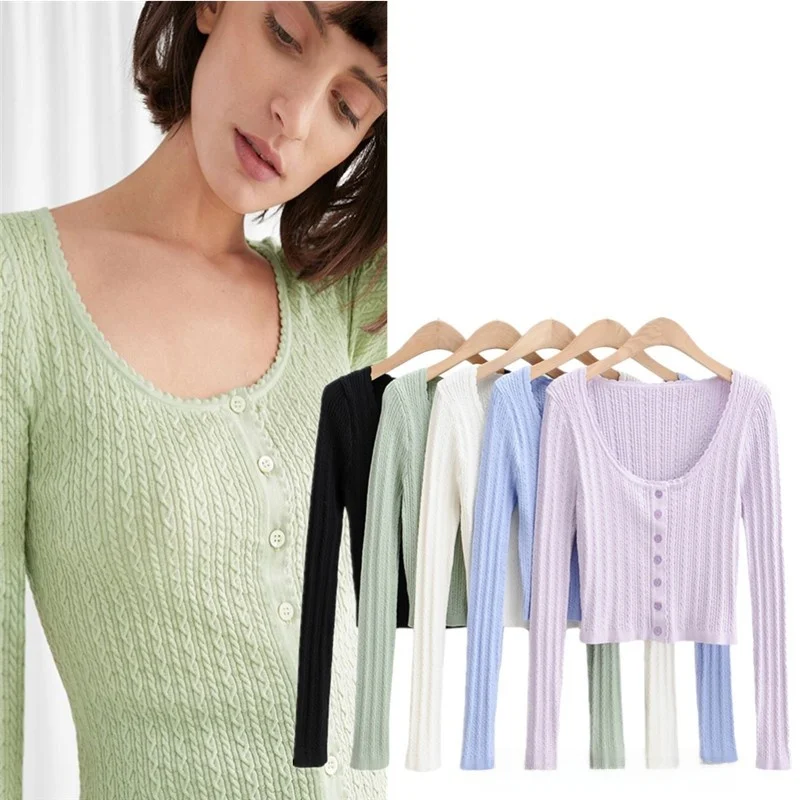 

Вязаный длинный кардиган с высокой талией в американском стиле ретро, облегающий крой и цветочной отделкой, открытый кардиган Street Sle U Ne Gauze