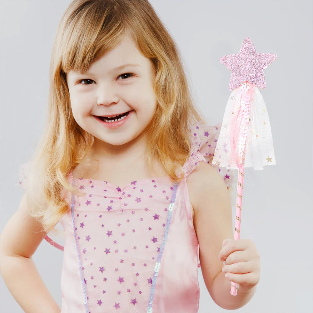 

2pcs Star-Shaped Fairy Wand Glitter Kids Party Favors Birthday Gift For Girls Halloween Costume Prop Stage Performance