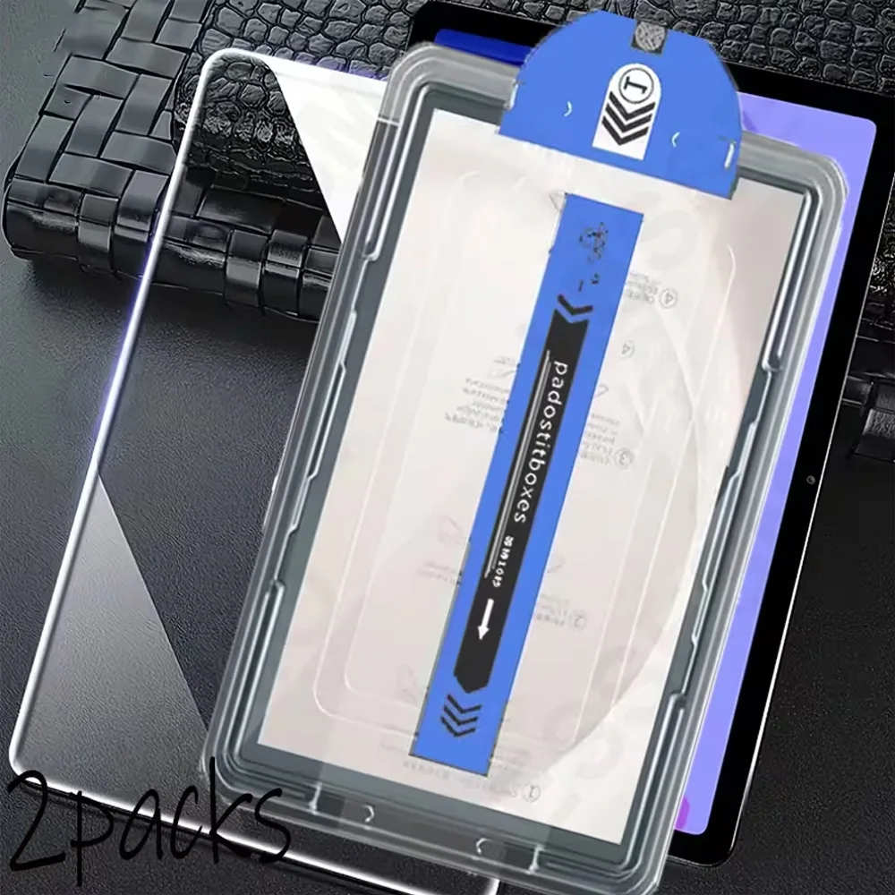 2 Stück gehärtetes Glas Displayschutzfolie staubfrei für Samsung Galaxy Tab S10 FE Plus S6 S7 S8 S9 S6 Lite One Click Full Coverage