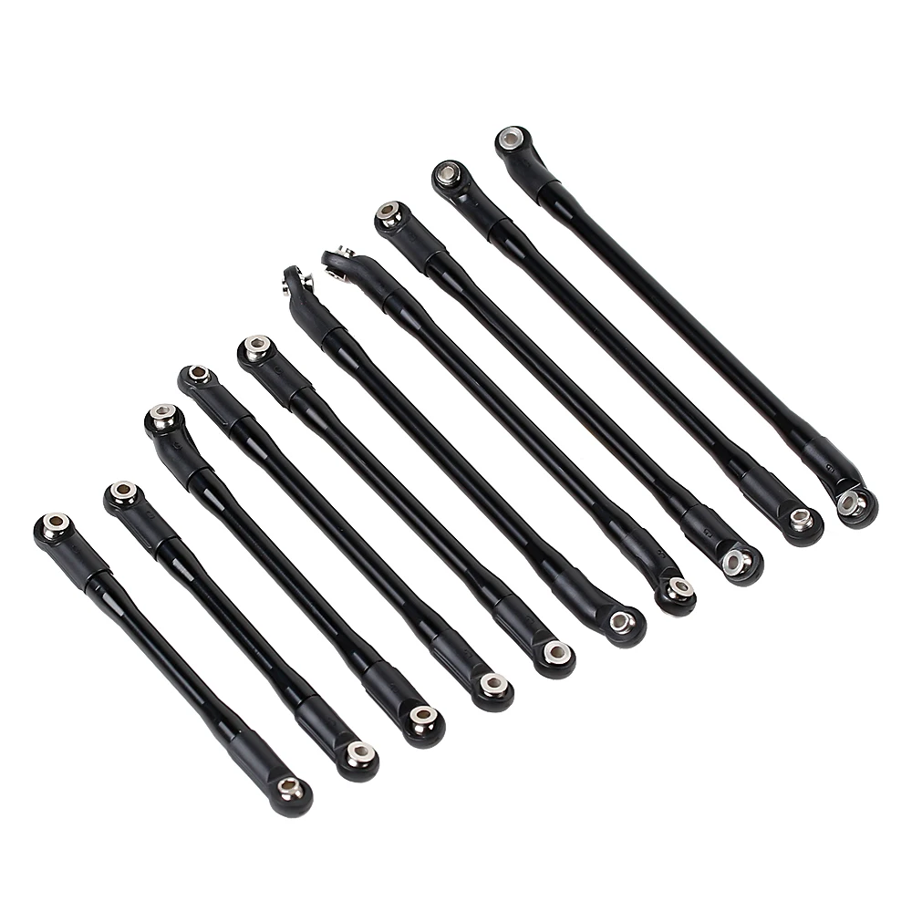 INJORA 10Pcs/Set Metal Link Set Plastic Rod End for 1/10 RC Crawler Car Axial SCX10 II 90046