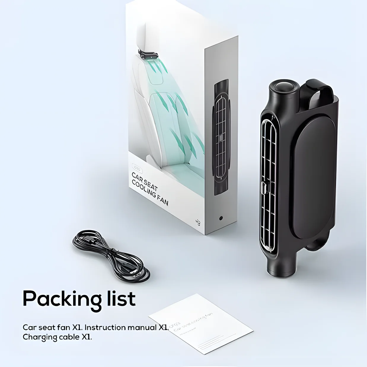 CF03 Car Seat Fan with 3-Speed Adjustment - Powerful Airflow, Quiet Operation & Compact Design for Vehicle Interior Cooling image 6