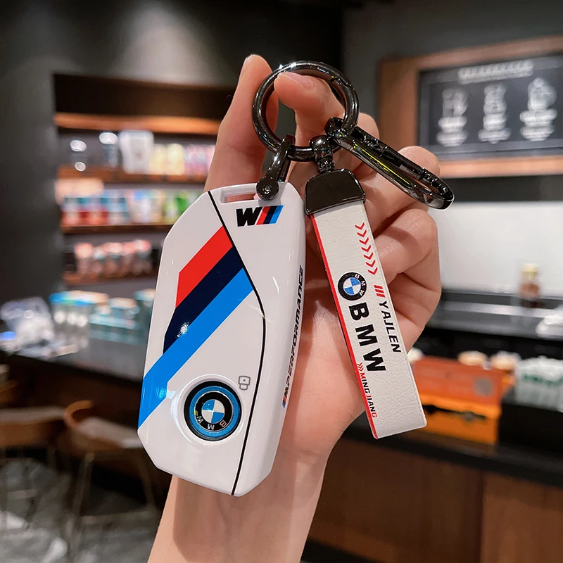 

Car Key Cover Case for BMW X1 IX XM X5 X6 X7 I7 2023 2024 2025 Smart Key Shell Fob 3 Button Keychain Accessory