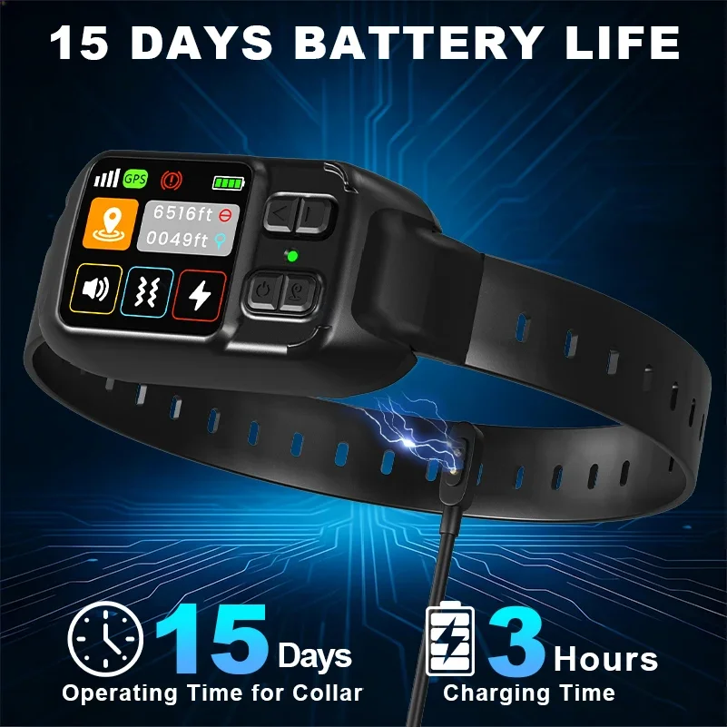 GPS Wireless Dog Fencing System - Electric dog fencing with GPS Electric Satellite Technology,Customizable regions 15-2000m