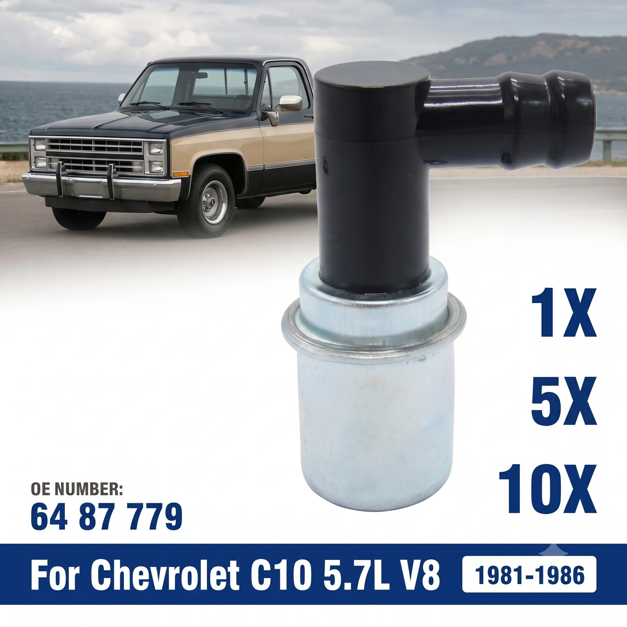PCV Valve Crankcase Vent Valve For Chevrolet C10 1981-1986 5.7L V8 GMC K1500 G20 Buick Century 6487779 25040144 25040733
