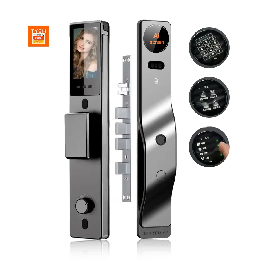 

STLF Tuya 3D Smart Wifi Outdoor Ai Intelligence Door Lock Aluminum Digital Door Lock with Face Recognition for Wood Door