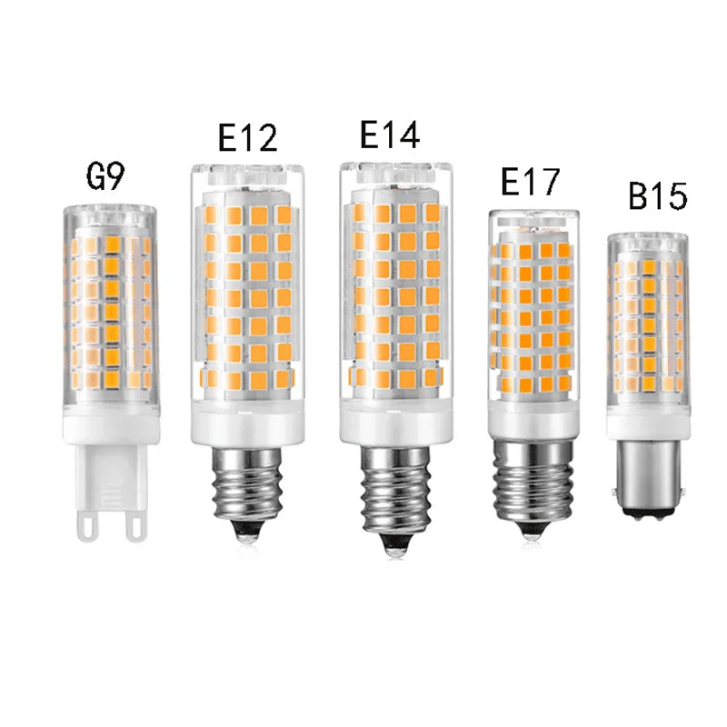 

10pcs Dimmable G9 E12 E14 E17 BA15D AC110V 220V led lamp SMD 2835 cold /warm/natural light Replace 50W halogen lamp light