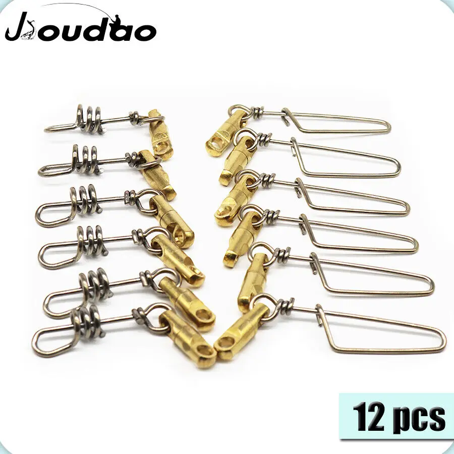 

New 12pcs/lot Fishing Snap Swivels With Interlock Barrel Swivel Connector Solid Rings Fishing Accessories