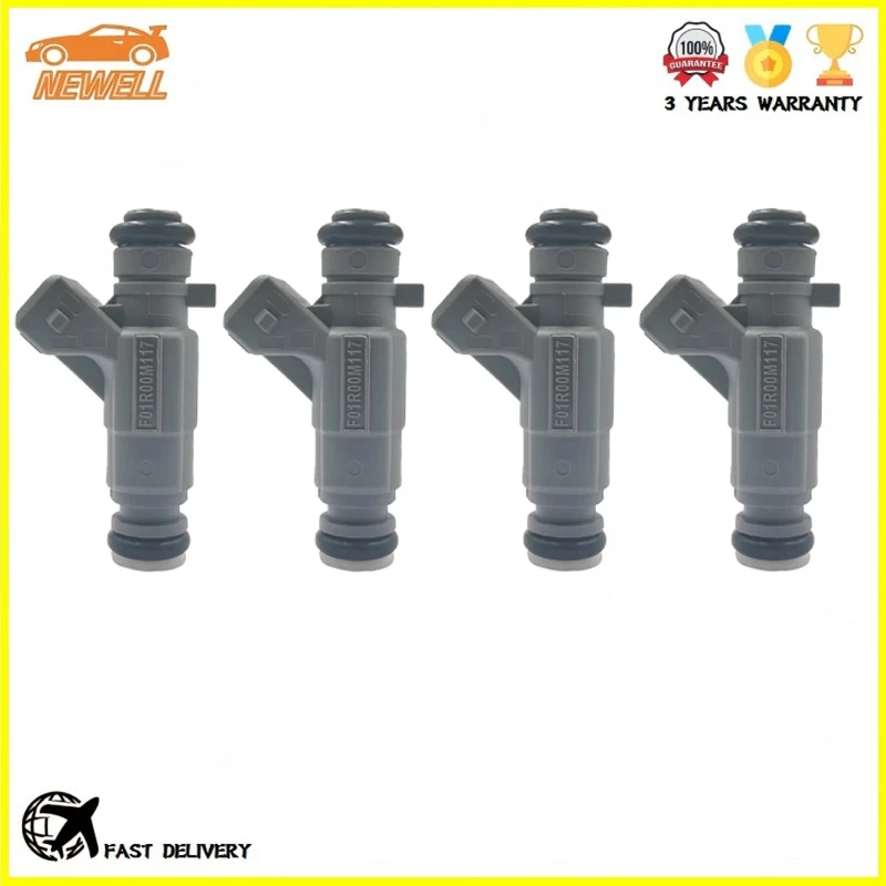 4pcs F01R00M117 Fuel Injector For Brilliance Volkswagen Santana Wagon Lingyue Cmc Lifan 320 520 620 330