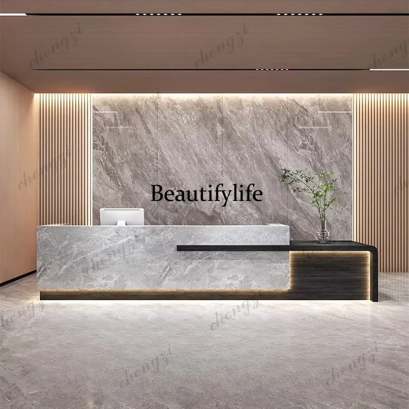 

PPP Company Executive Reception Desks Minimalist Aesthetic Simple Design Reception Desks Unique Long Mostrador Trendy Furniture